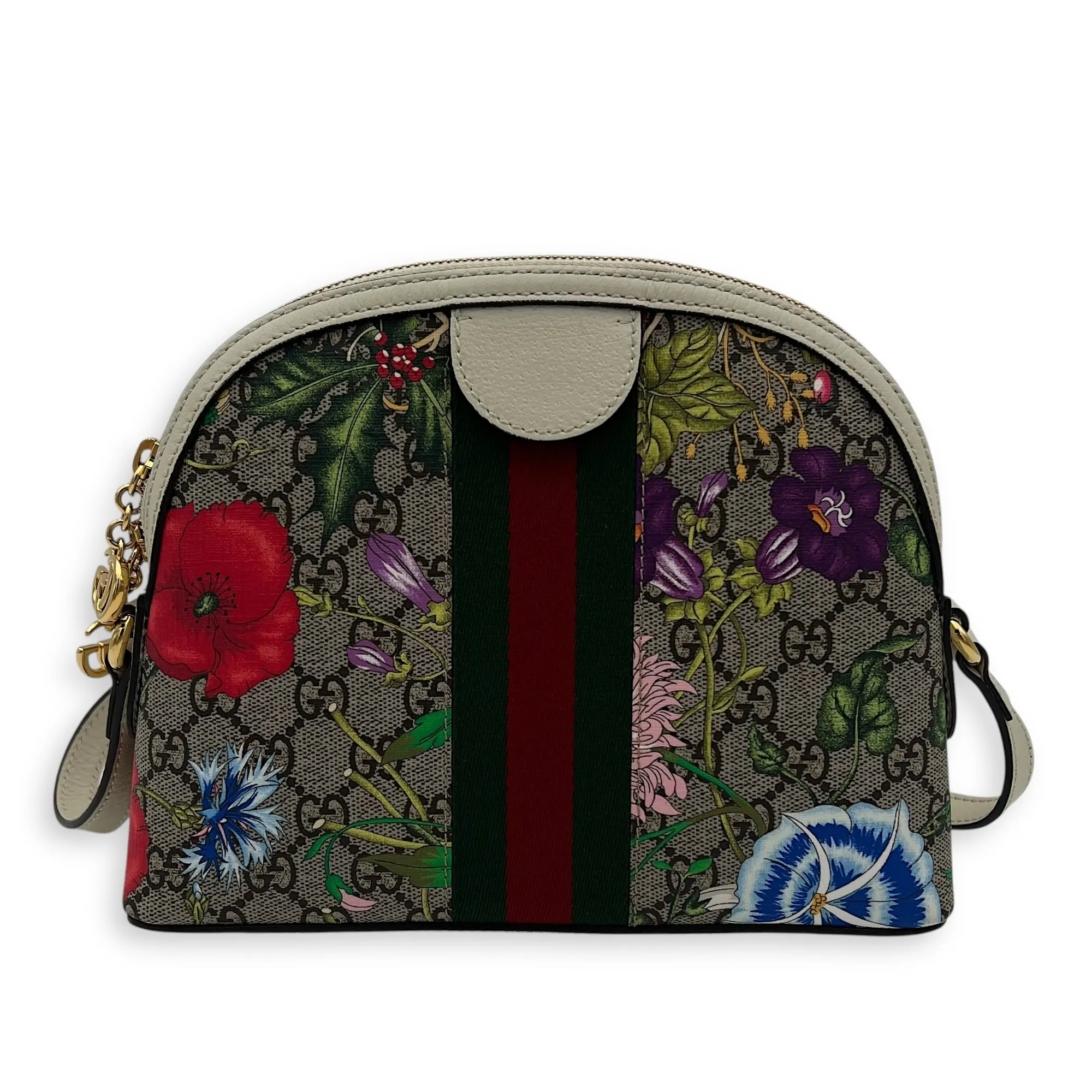Ophidia Crossbody Bag Multi-colour in Monogram Coated Canvas, Gold hardware