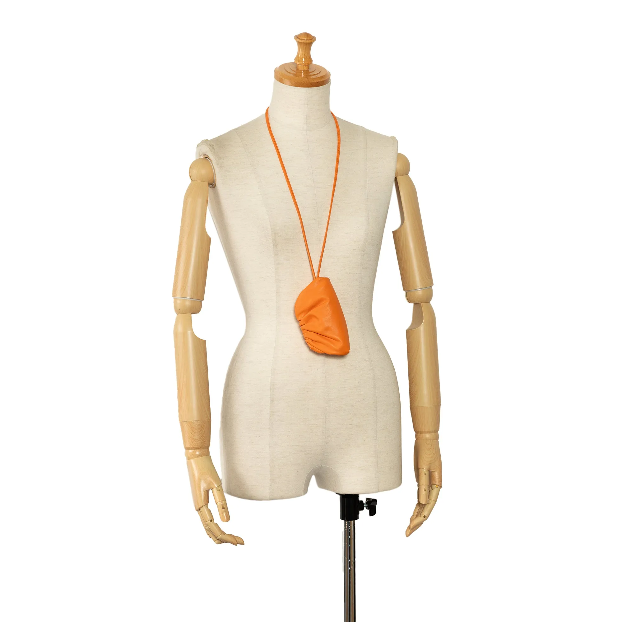 Orange Bottega Veneta Lambskin The Mini Pouch Crossbody Bag