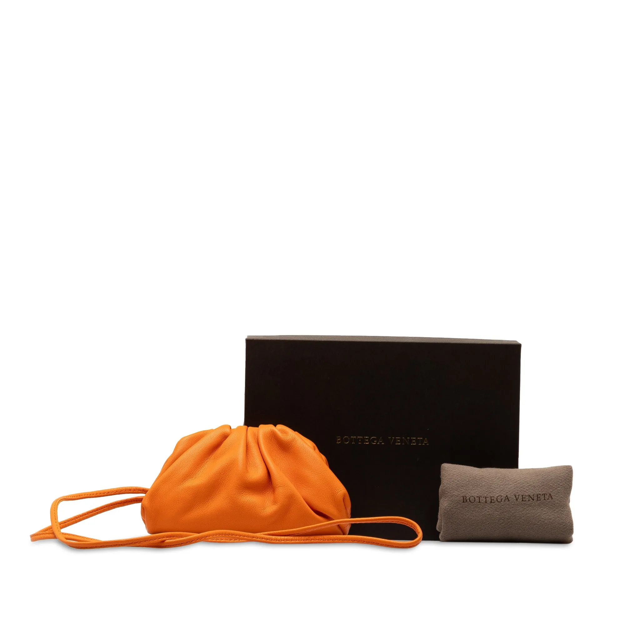 Orange Bottega Veneta Lambskin The Mini Pouch Crossbody Bag