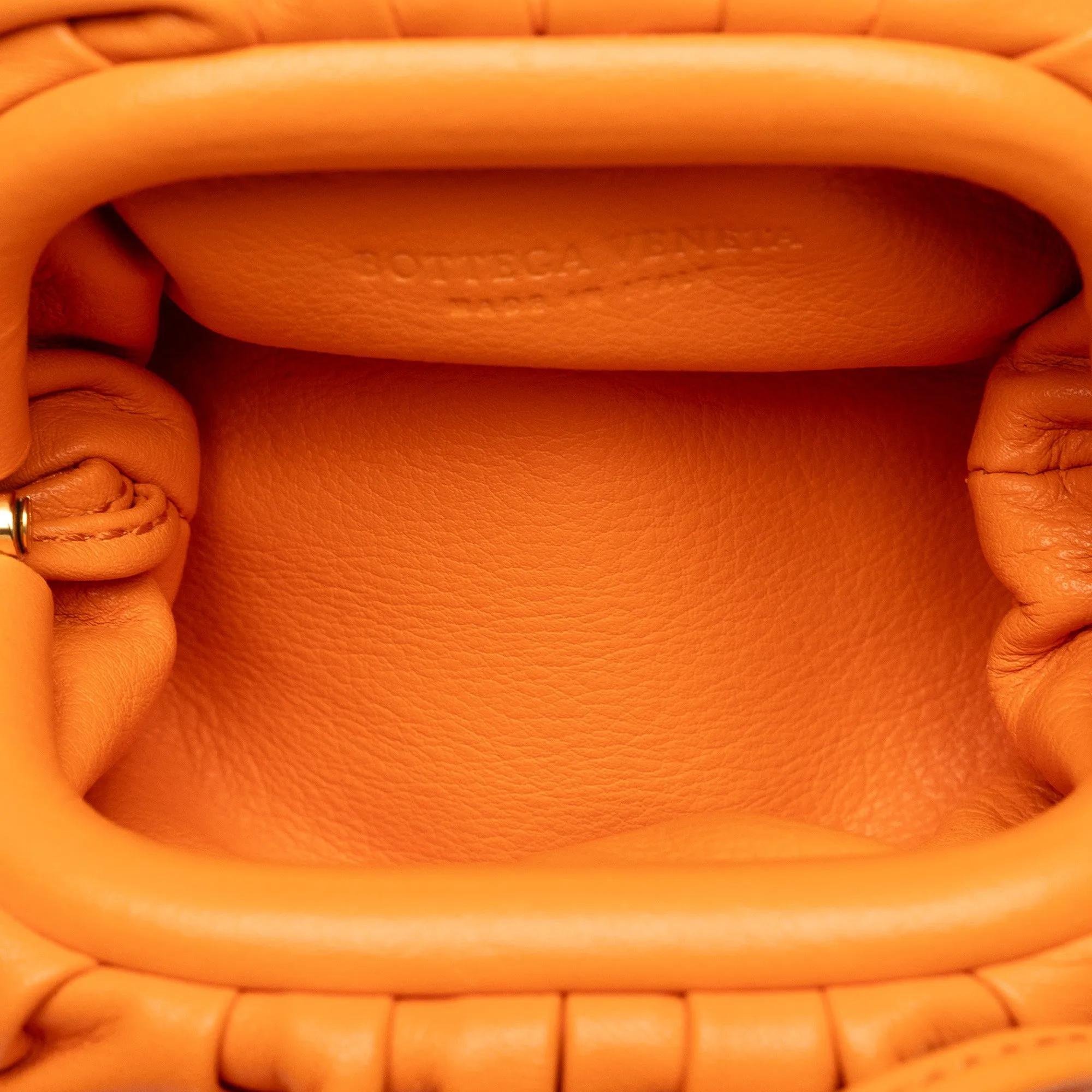 Orange Bottega Veneta Lambskin The Mini Pouch Crossbody Bag