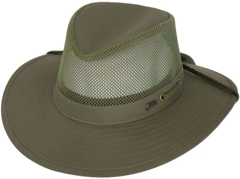 Outback Trading Company Men's 14726 River Guide Ii Canvas Breathable Moisture Wicking UPF 50 Outdoor Hat with 4" Mesh Crown