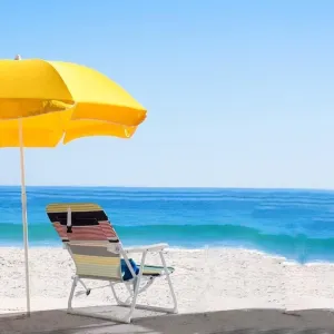 Outdoor Camping Folding Chair, Heavy Duty 220LBS Steel Frame with Padded Arms & Quad Lumbar Back, Portable for Travel, Beach, Picnic