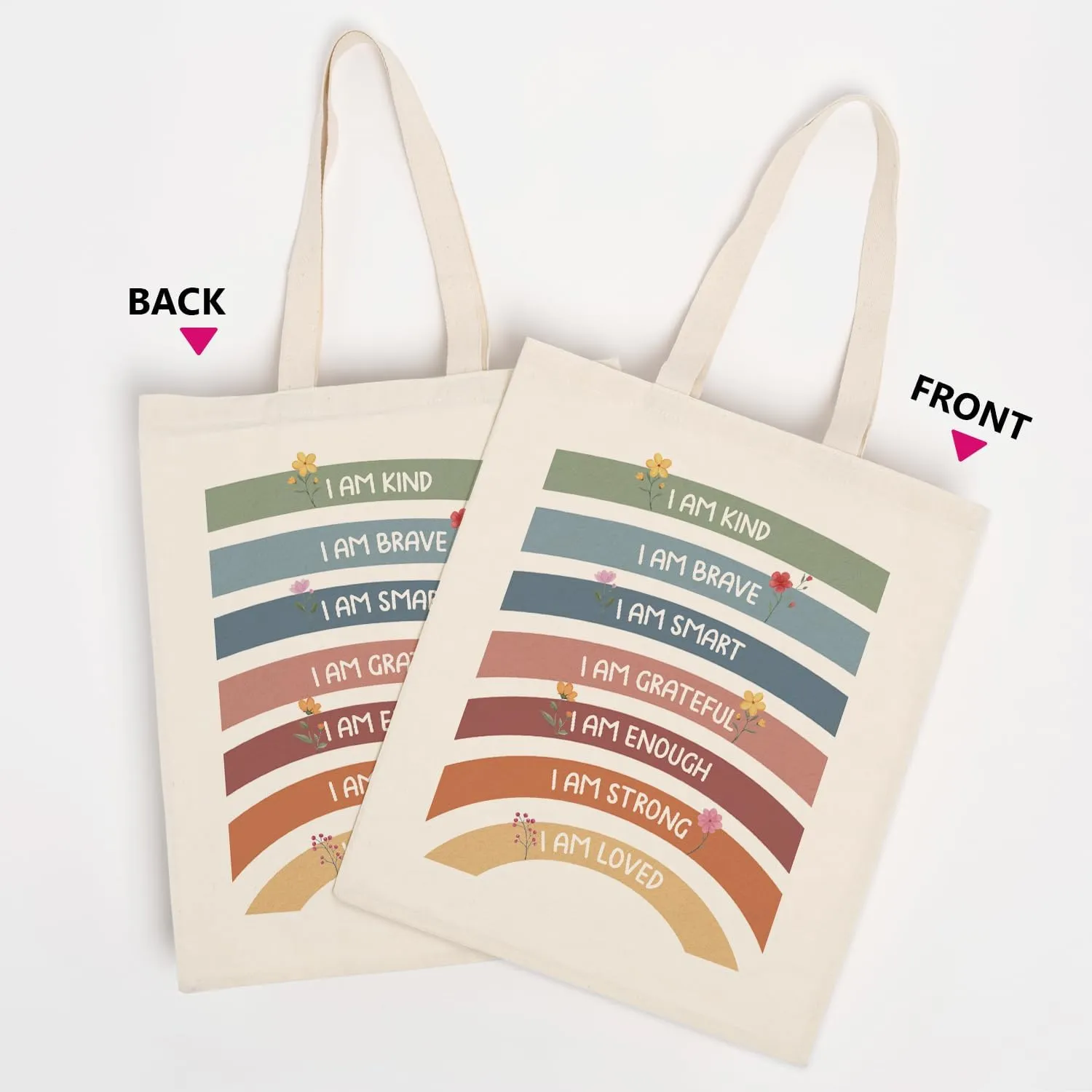 OUZ Stylish Reusable Canvas Tote Bag for Women, Lightweight & Durable Shoulder Bag for Shopping, Work, Gym, Beach, Travel