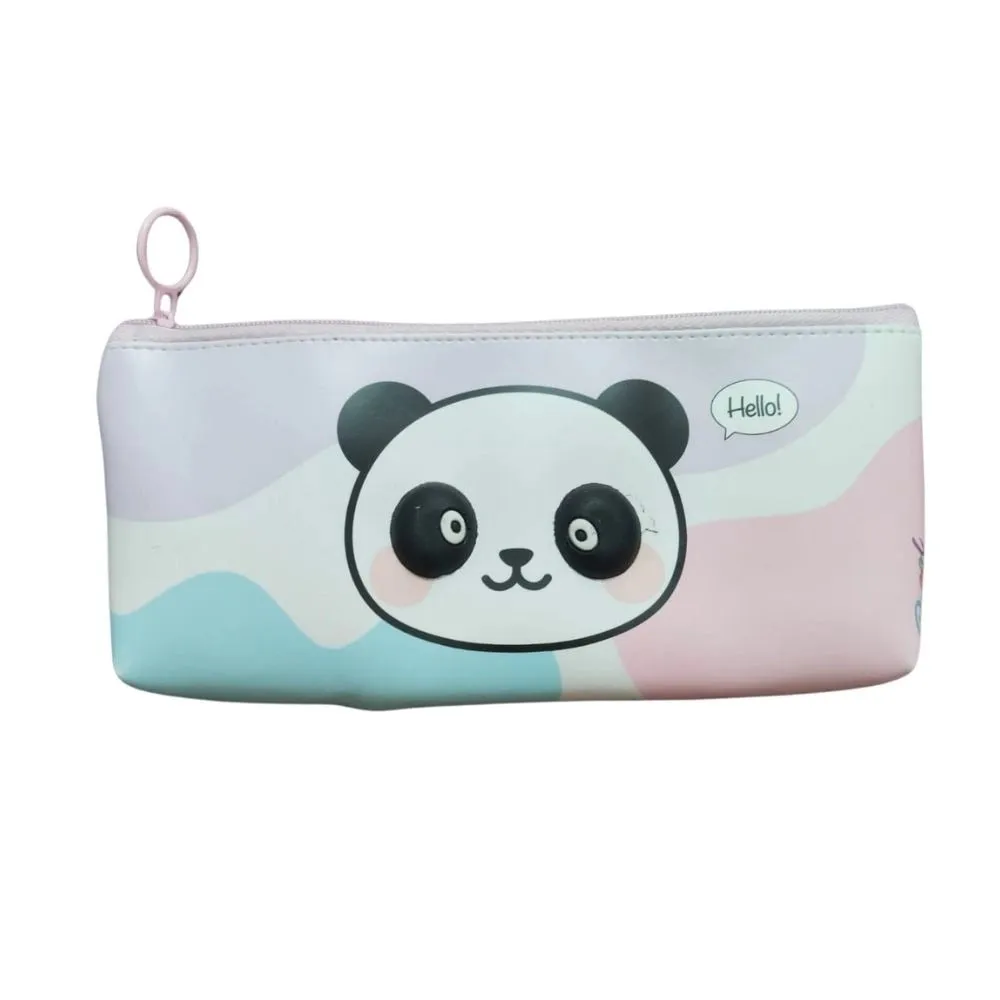 Pack Of_2 Panda Cartoon Printed Pencil Pouch |   Canvas  |   Stationery | 3  Years