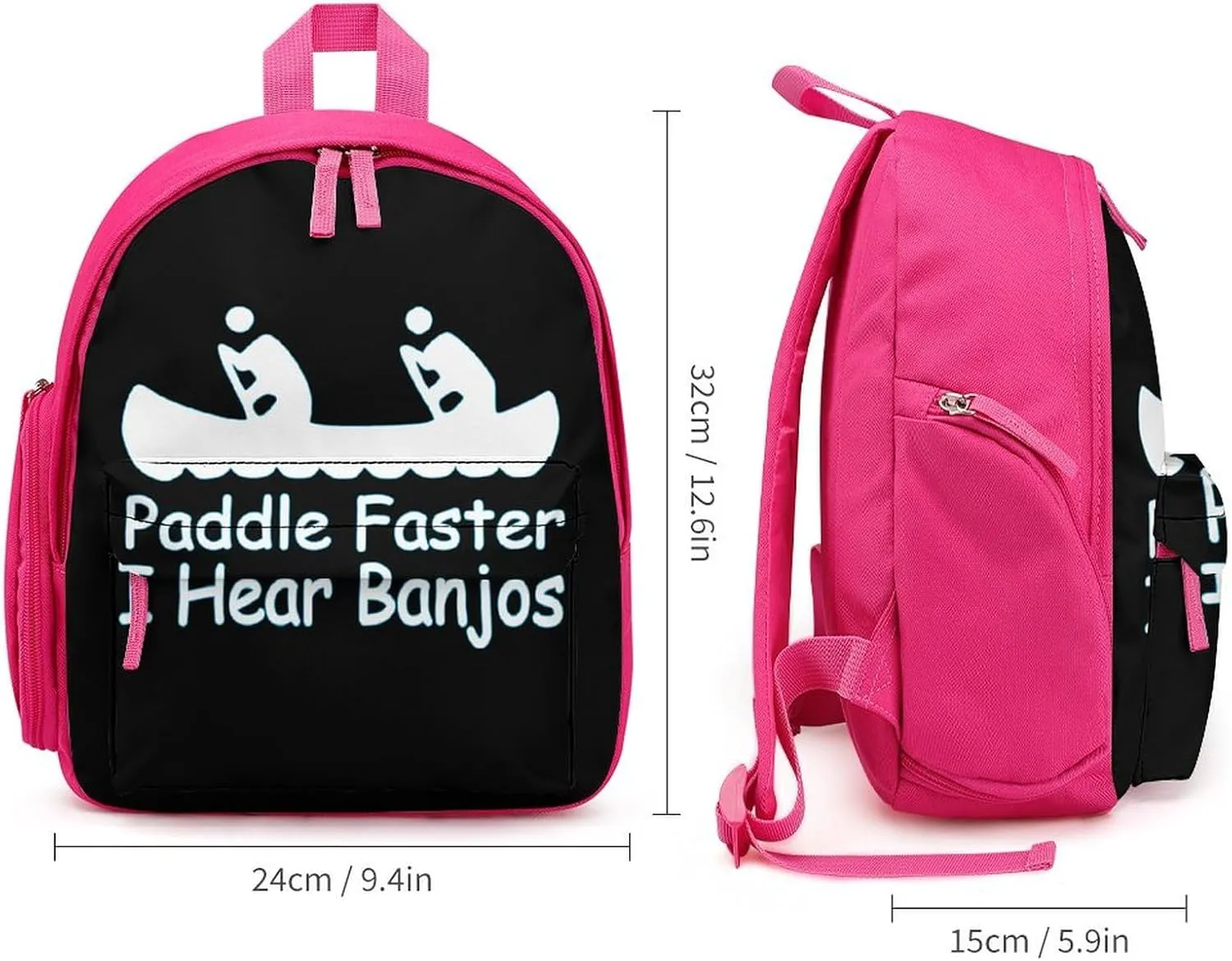 Paddle Faster I Hear Banjos Small Travel Laptop Backpack Casual Daypack with Side Pockets for Shopping Work