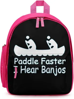 Paddle Faster I Hear Banjos Small Travel Laptop Backpack Casual Daypack with Side Pockets for Shopping Work
