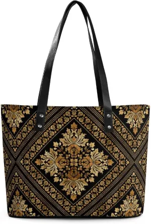 Paisley A Leather Handbag with Large Capacity And Portability