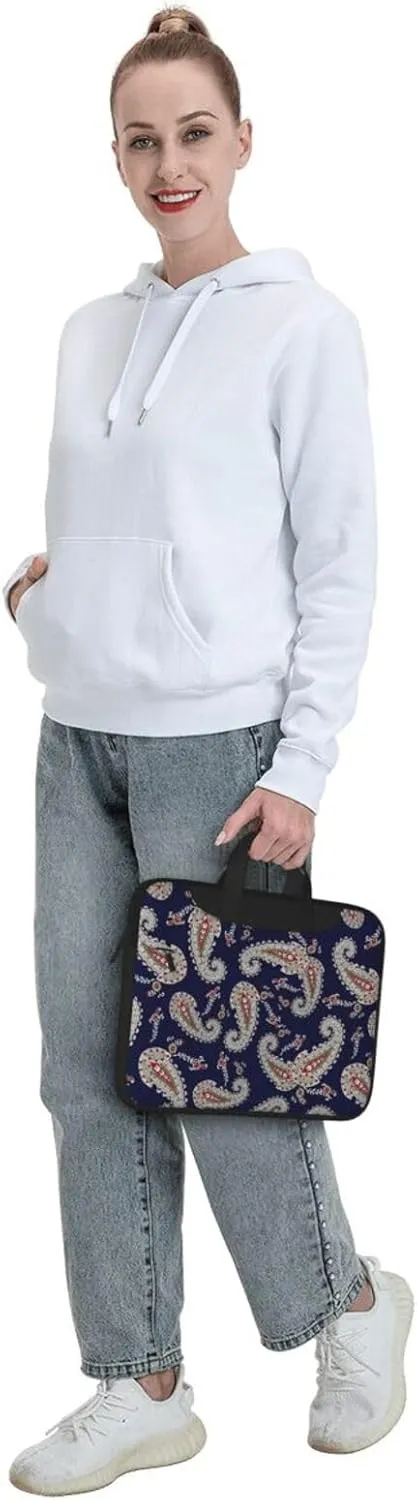 Paisley Laptop Bag Classic Slim Briefcase Messenger Bag, Spacious, Ergonomic