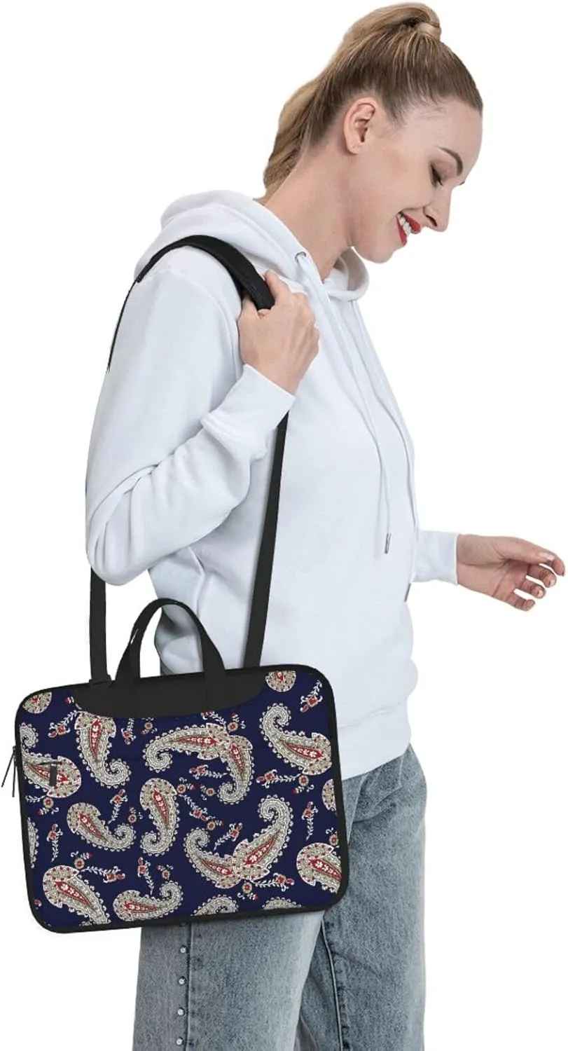 Paisley Laptop Bag Classic Slim Briefcase Messenger Bag, Spacious, Ergonomic