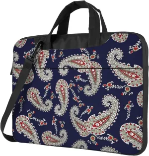 Paisley Laptop Bag Classic Slim Briefcase Messenger Bag, Spacious, Ergonomic