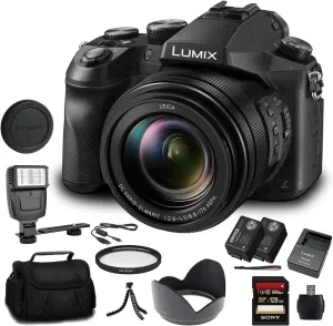 Panasonic Lumix DMC-FZ2500 Digital Camera (DMC-FZ2500) - Bundle - with 128GB Memory Card   DMW-BLC12 Battery   Digital Flash   Soft Bag   12 Inch Flexible Tripod   Cleaning Set   More