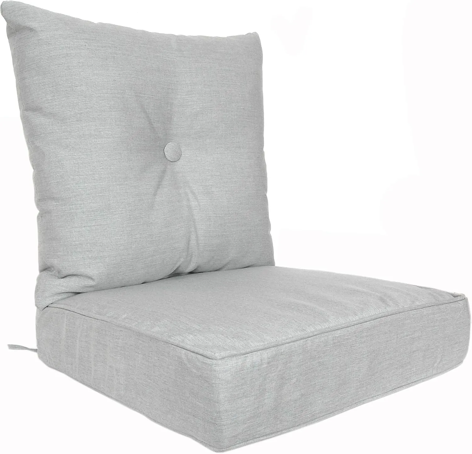 Patio Cushion Outdoor/Indoor Sunbrella, Seat 22x22x6 inch   Back 23x23x7 inch, 2 Piece Set, Canvas Granite