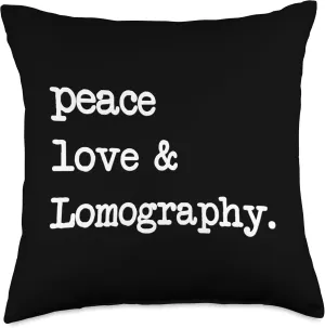Peace Love & Lomography | Analog Camera Throw Pillow, 18x18, Multicolor