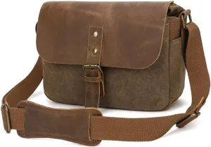 peacechaos Camera Bag, SLR DSLR Waterproof Canvas Camera Case, Vintage Padded Shoulder Bag for Women and Men …