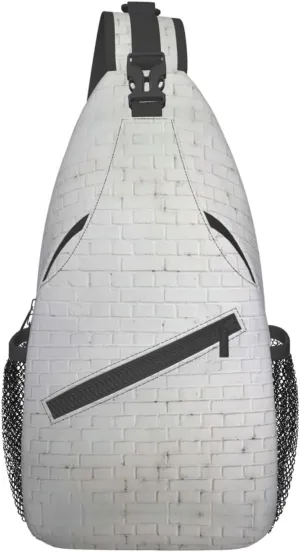 Penguin Balloon Snowflake Printed Canvas Sling Bag Crossbody Backpack, Hiking Daypack Chest Bag For Women Men
