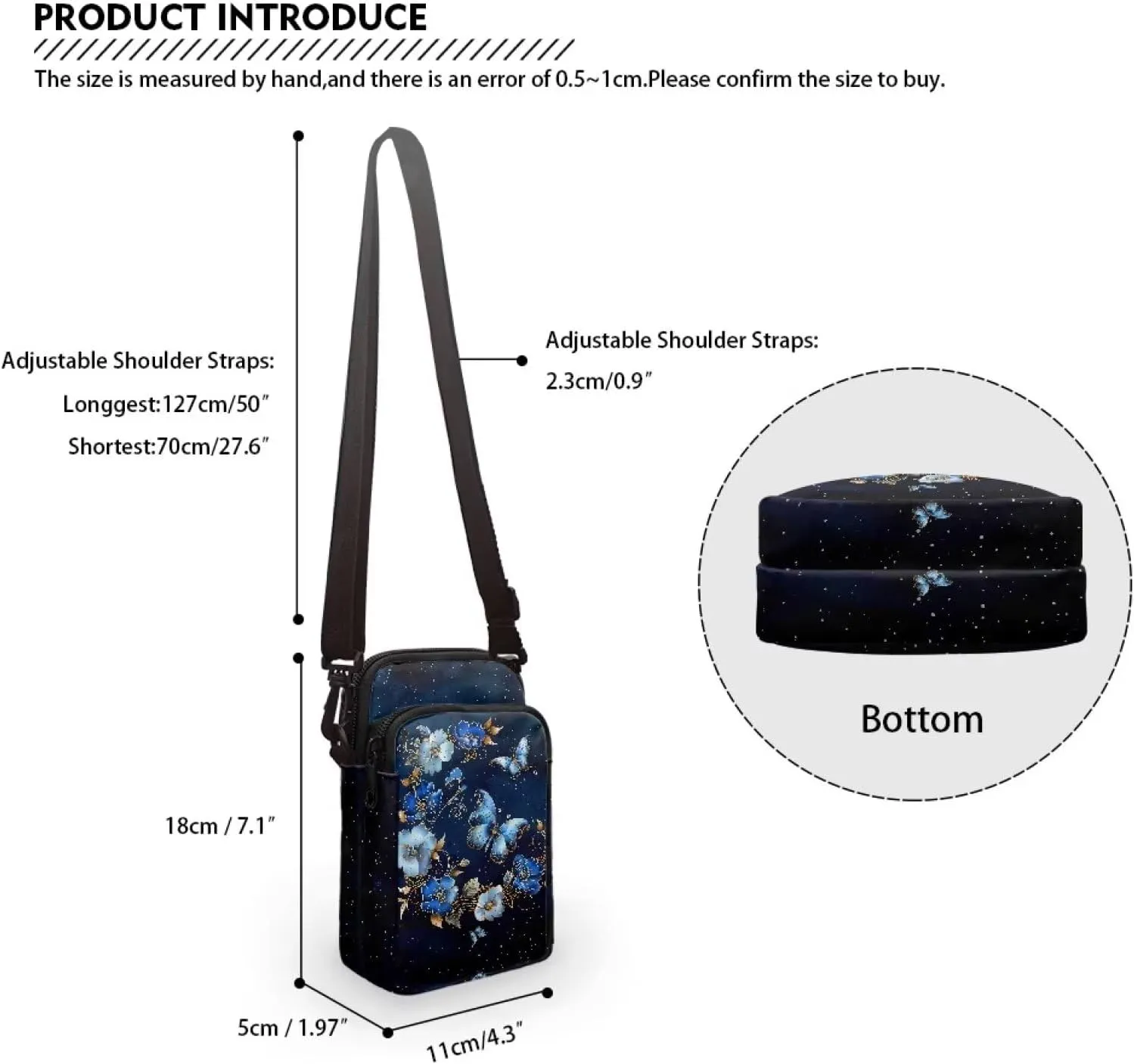 Phone Bag Purse Wallet Crossbody Bag Lightweight Roomy Pockets Smartphone Sports Armband Bag