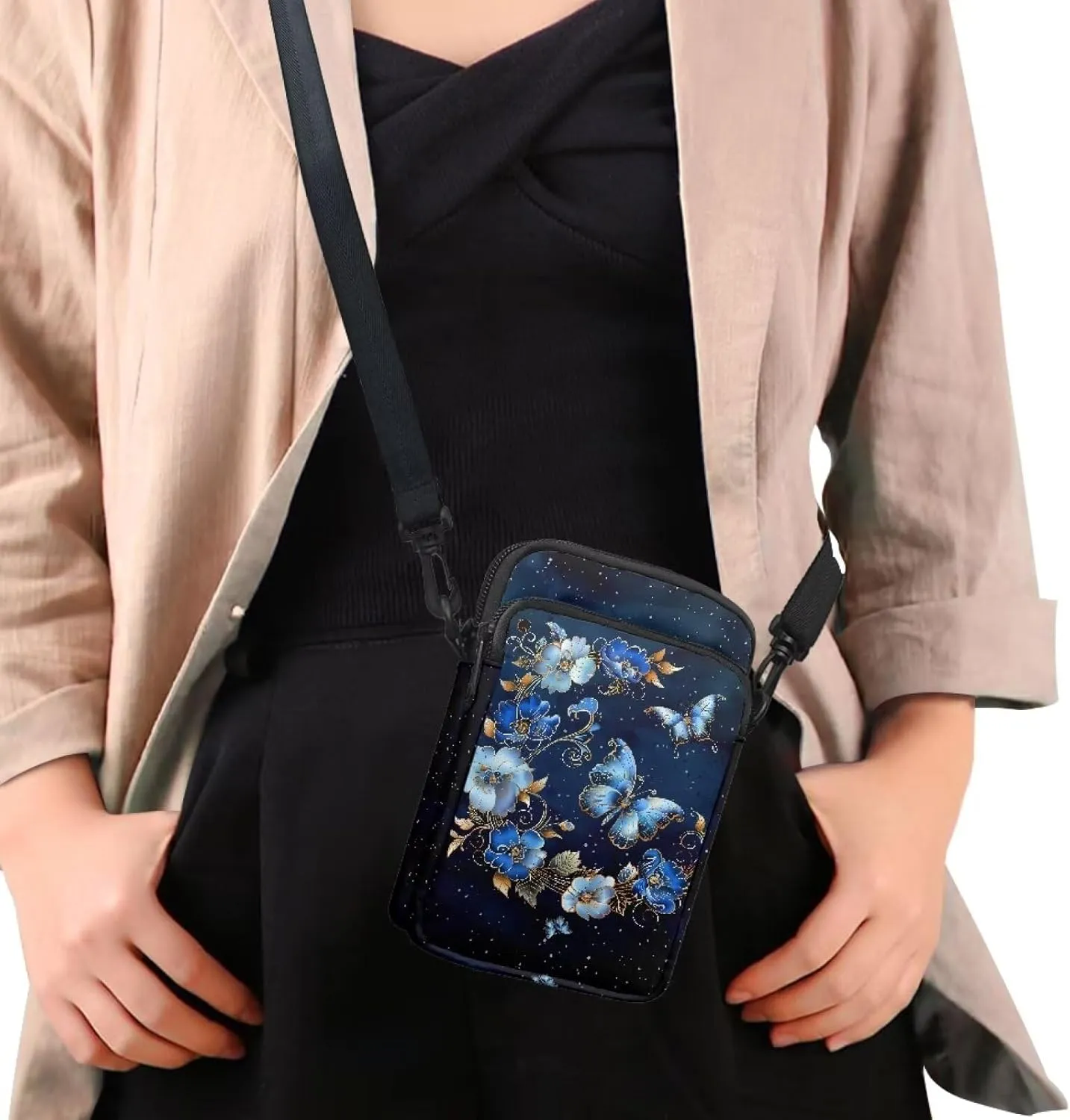 Phone Bag Purse Wallet Crossbody Bag Lightweight Roomy Pockets Smartphone Sports Armband Bag