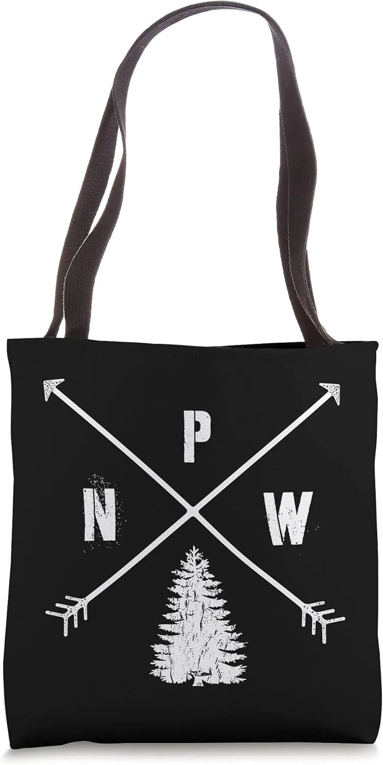 Pine Tree Pacific Northwest Arrows PNW Outdoors Lover Gift Tote Bag