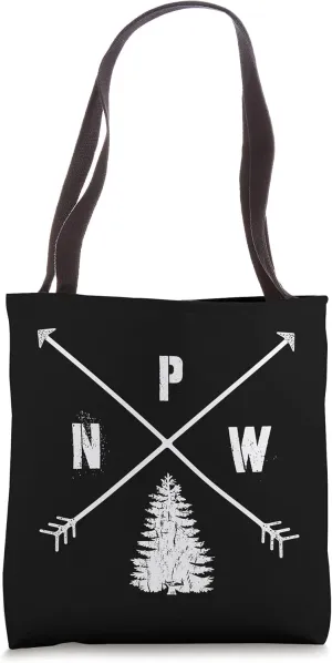 Pine Tree Pacific Northwest Arrows PNW Outdoors Lover Gift Tote Bag