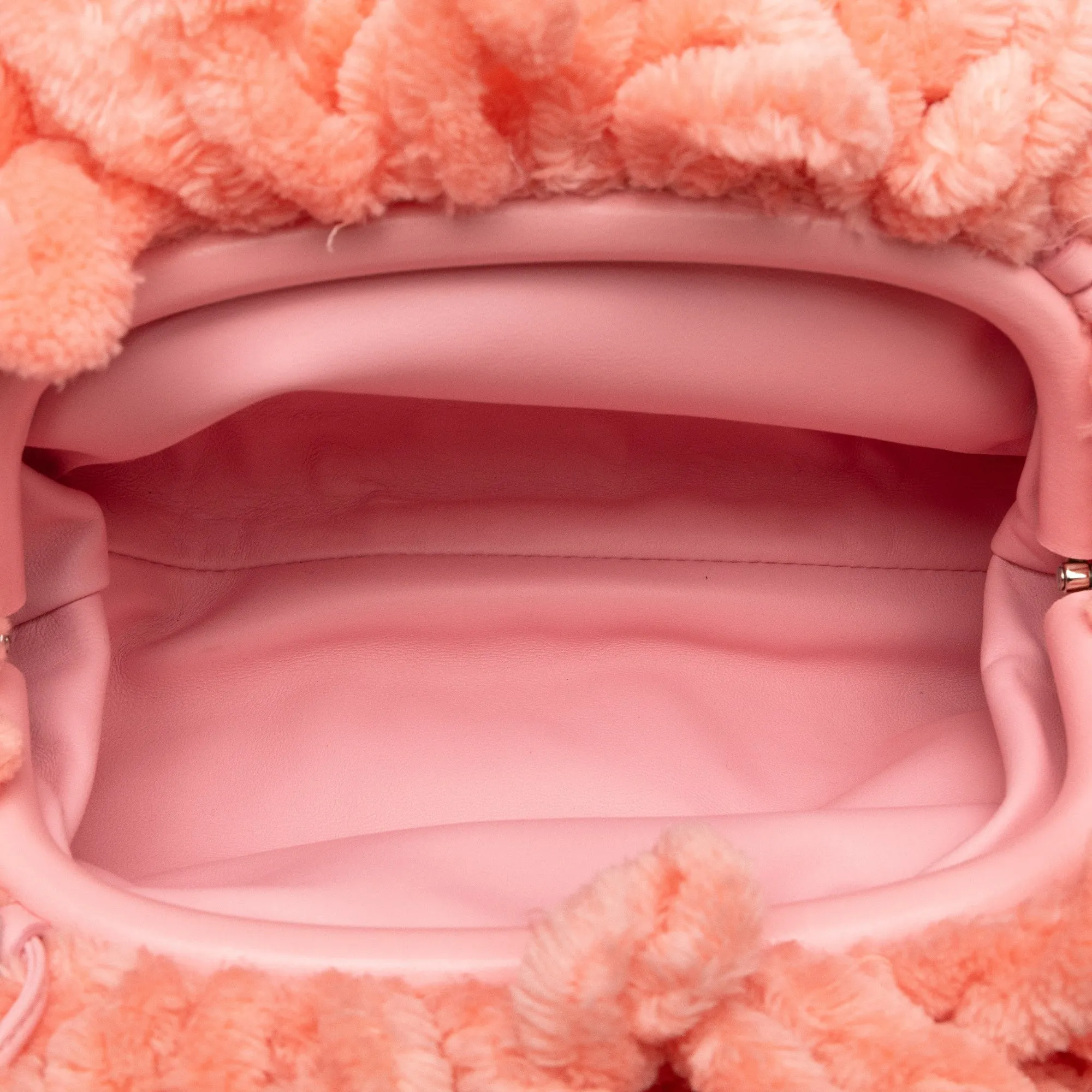 Pink Bottega Veneta Chenille The Mini Pouch Crossbody Bag