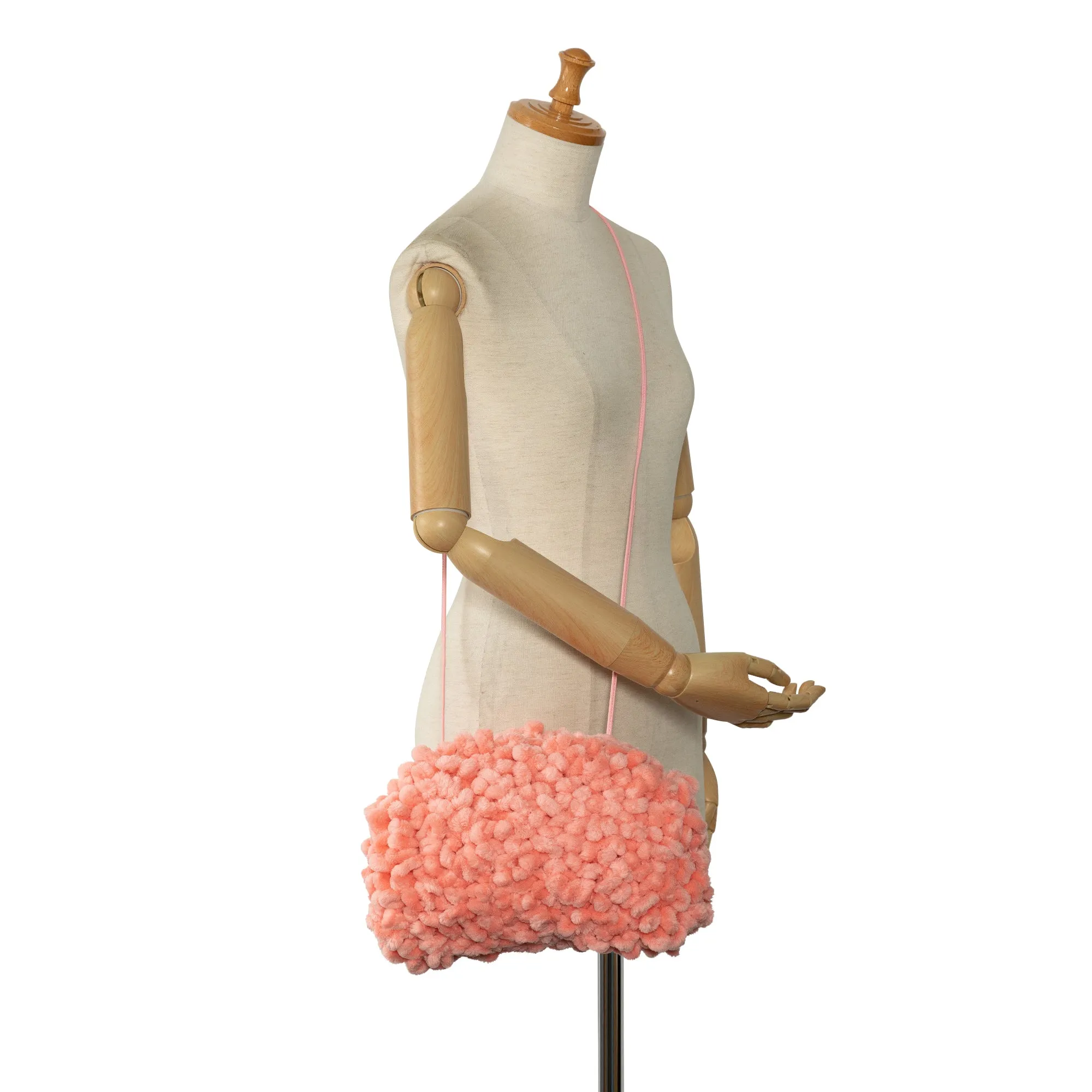Pink Bottega Veneta Chenille The Mini Pouch Crossbody Bag