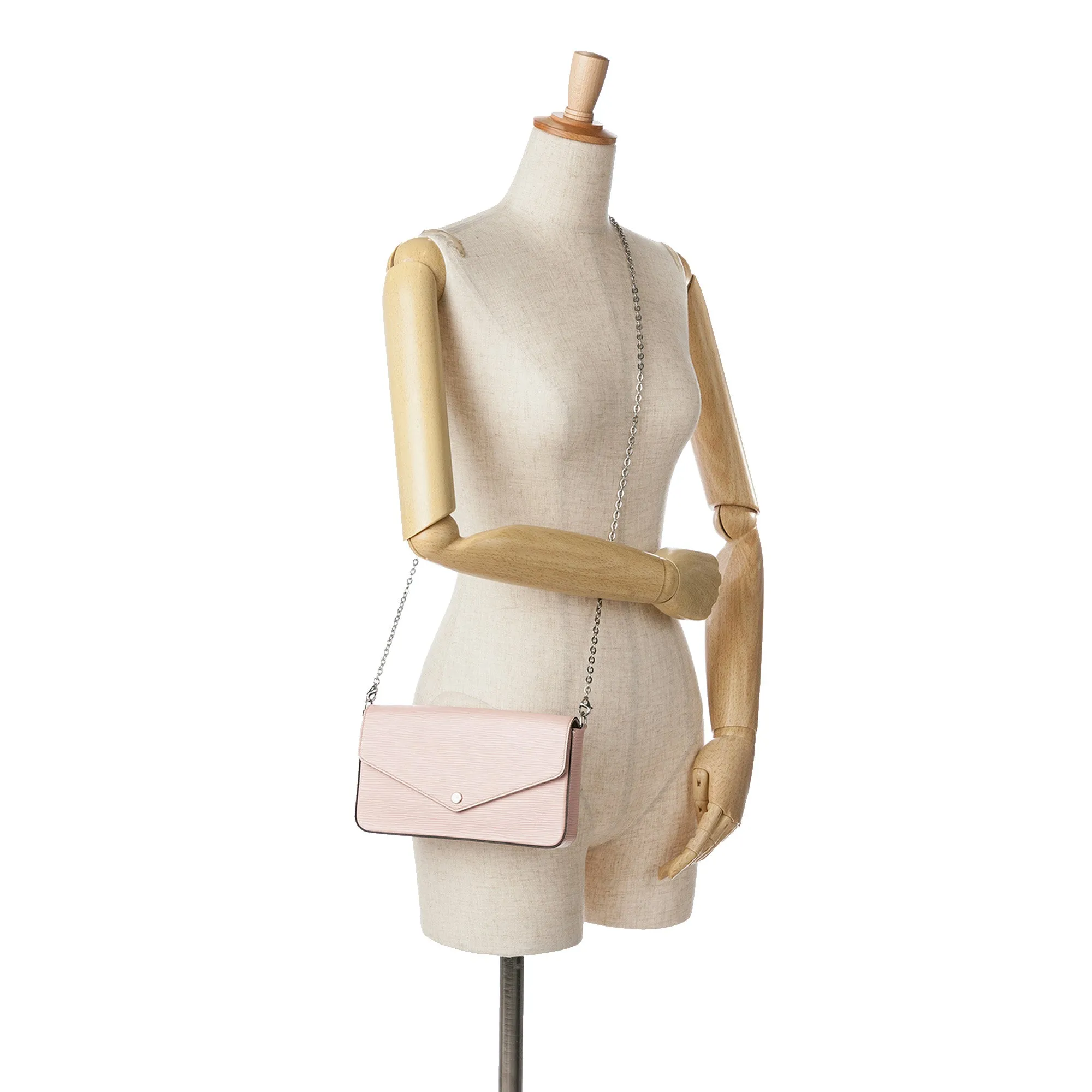 Pink Louis Vuitton Epi Pochette Felicie Crossbody Bag