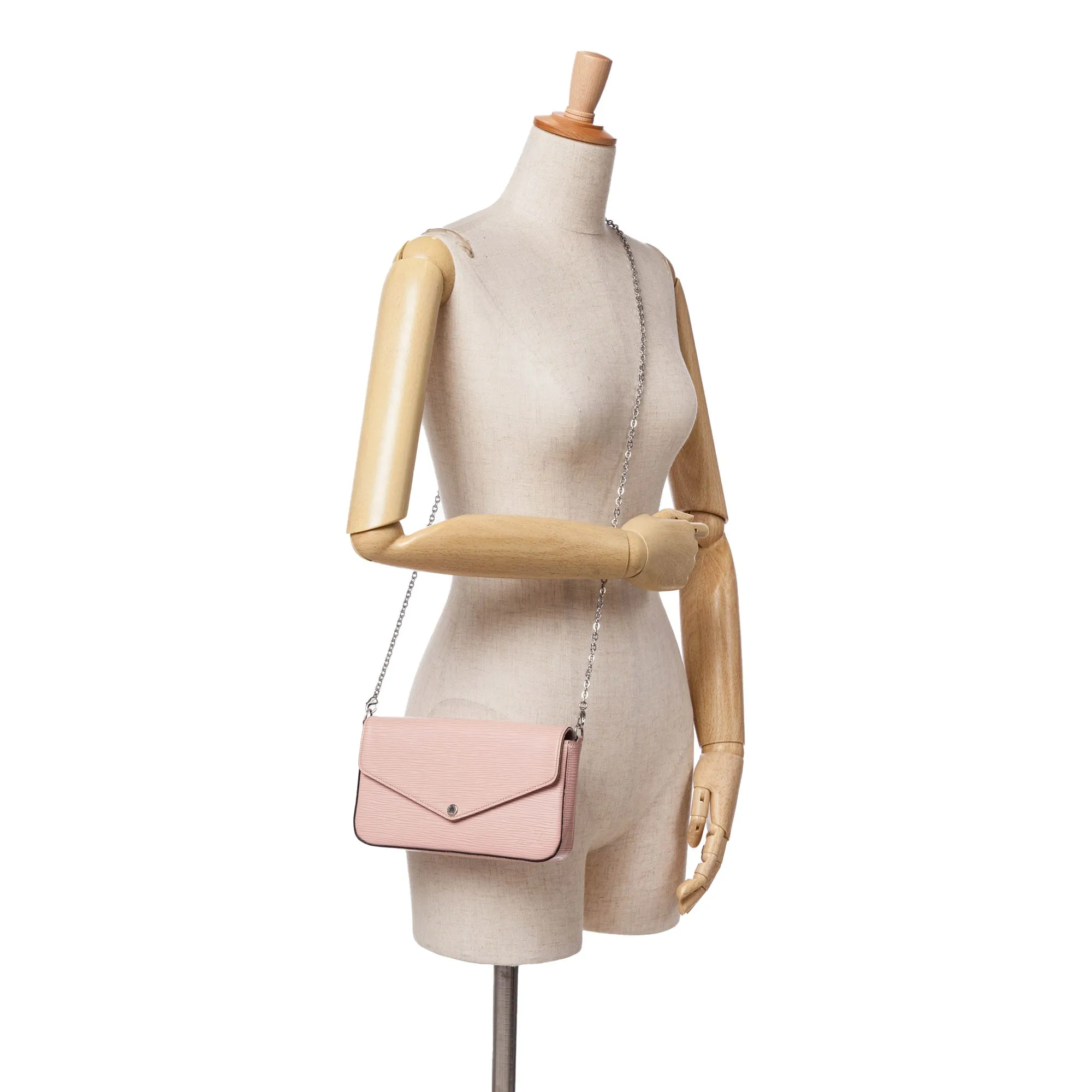 Pink Louis Vuitton Epi Pochette Felicie Crossbody Bag