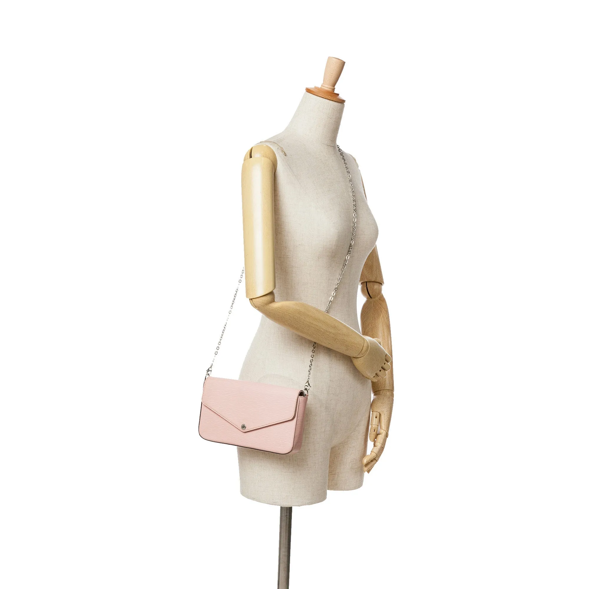 Pink Louis Vuitton Epi Pochette Felicie Crossbody Bag