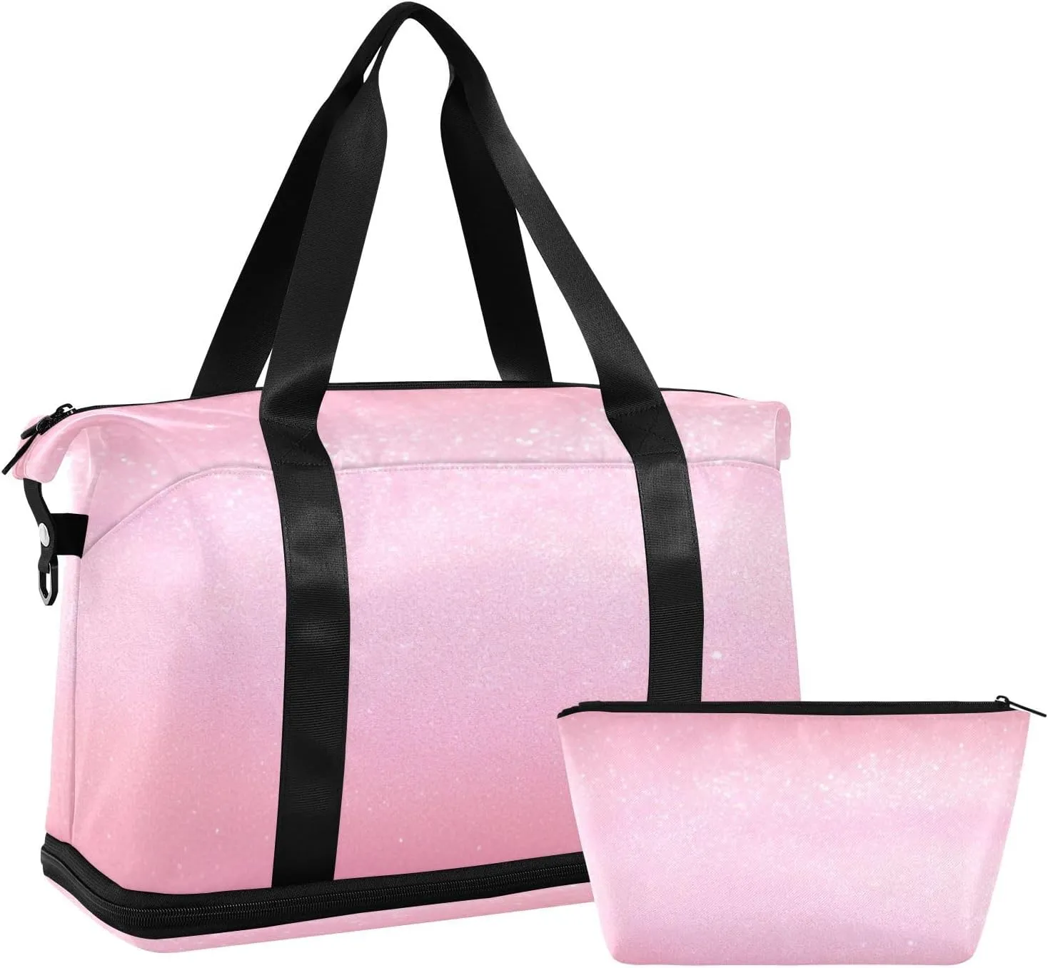 Pink Theme Duffel Bag Lightweight Carry On Gym Bags for Travel and Weekends, Versatile Overnight Bag with Shoe Compartment