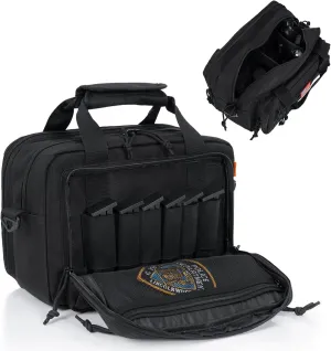 Pistol Case, Gun Range Bags For 2 Pistols 6 Magazines Carrying Shooting Bag with Lockable Zipper for Shooting Range Outdoor Hunting