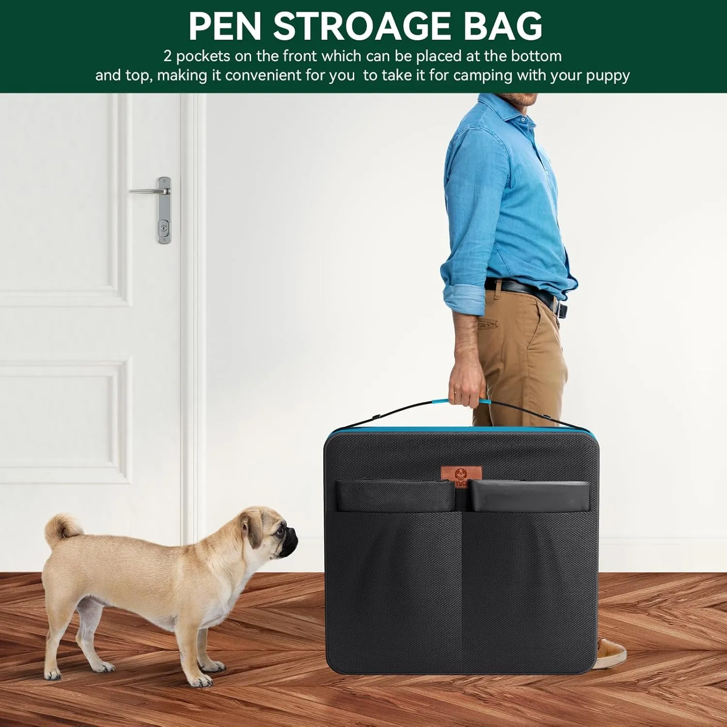 PJYuCien Dog Playpen Storage Bag ((Not Suitable for Other Brands) Fits 40" H 32" W 8 Panels Dog Pen, Designed for RV Trips,Yard and Indoor.… (32"x32"x8")
