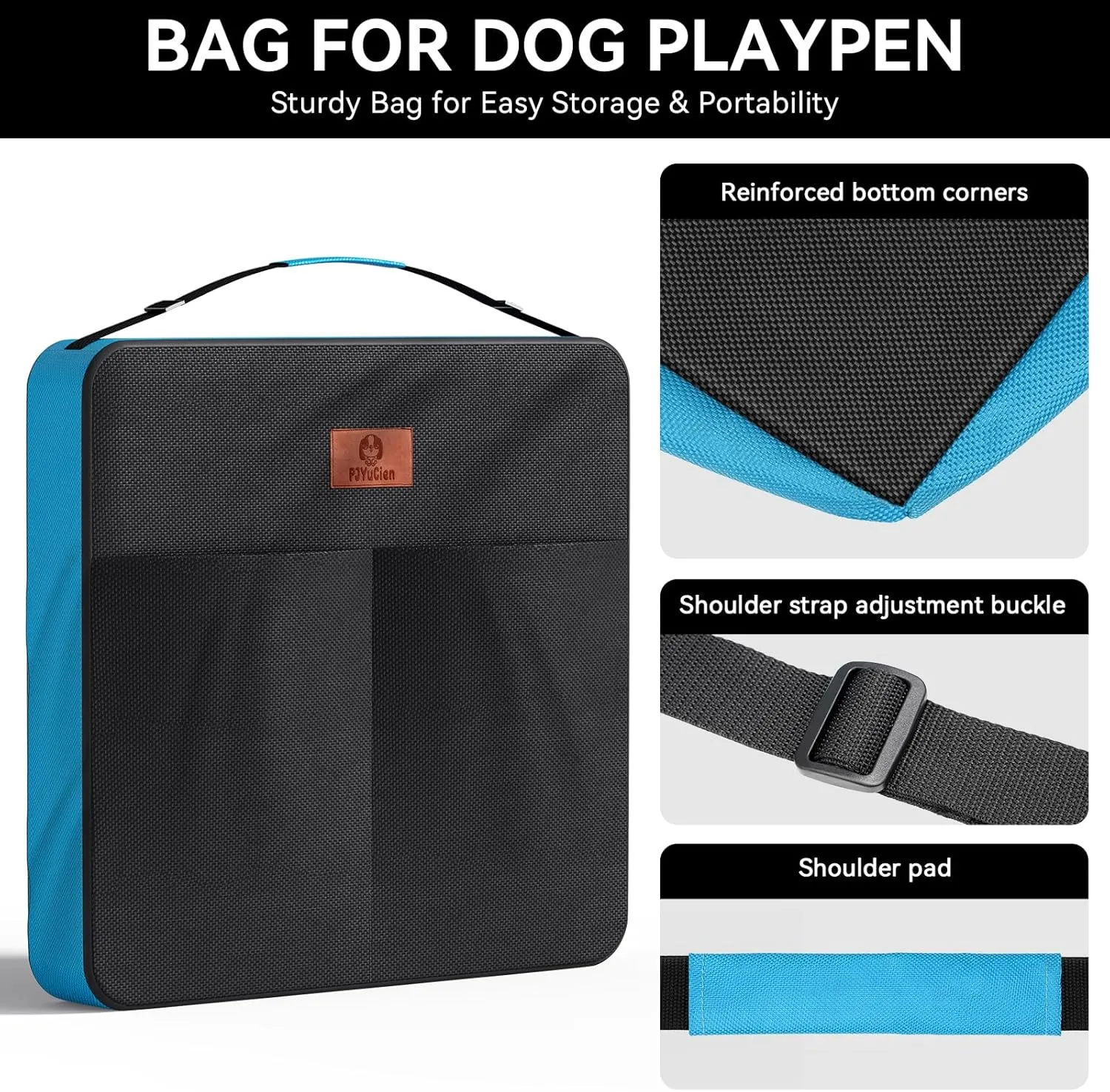 PJYuCien Dog Playpen Storage Bag ((Not Suitable for Other Brands) Fits 40" H 32" W 8 Panels Dog Pen, Designed for RV Trips,Yard and Indoor.… (32"x32"x8")