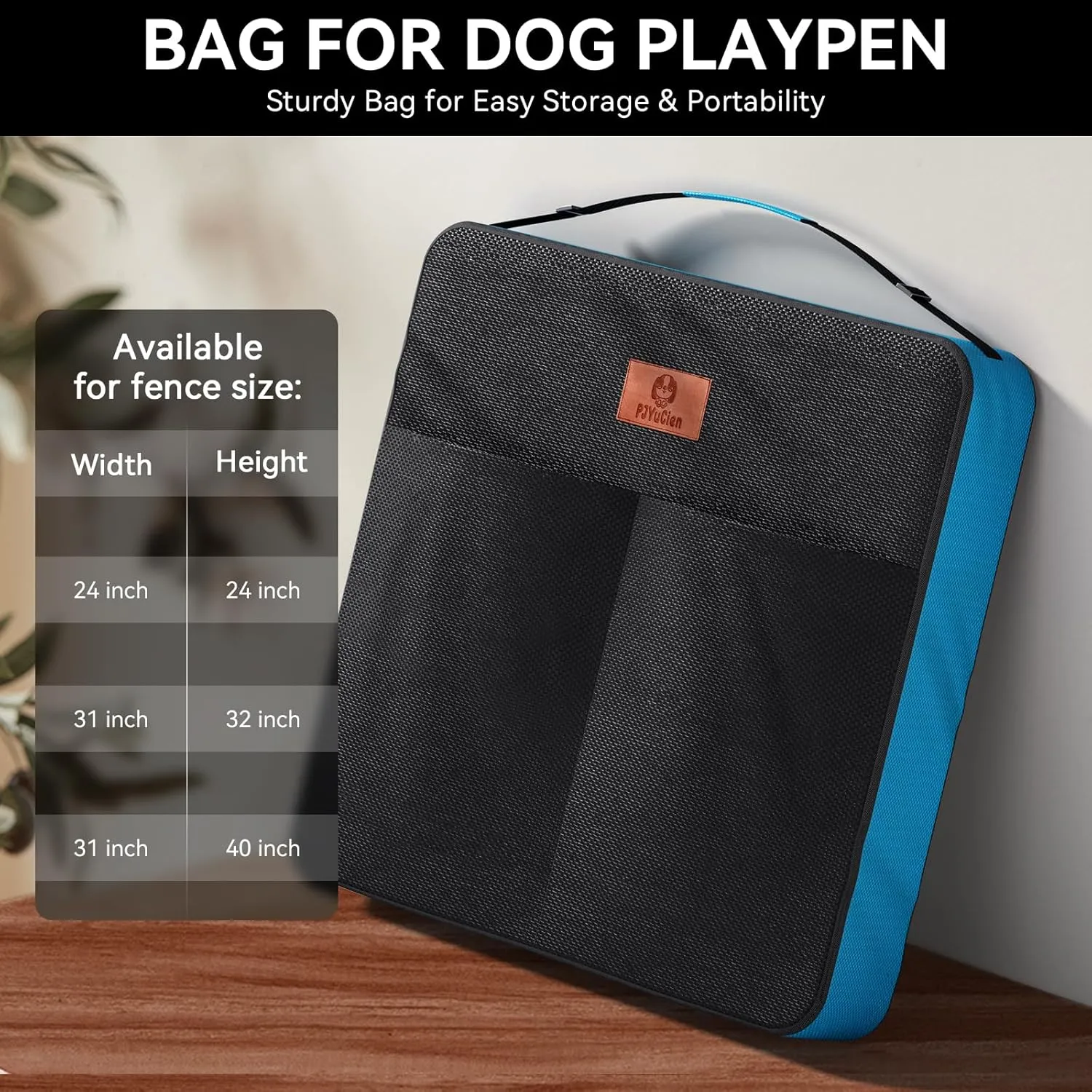 PJYuCien Dog Playpen Storage Bag ((Not Suitable for Other Brands) Fits 40" H 32" W 8 Panels Dog Pen, Designed for RV Trips,Yard and Indoor.… (32"x32"x8")