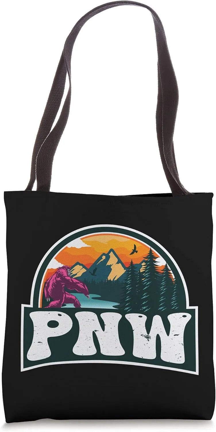 PNW, Pacific Northwest, Bigfoot, Nature, Outdoor Tote Bag