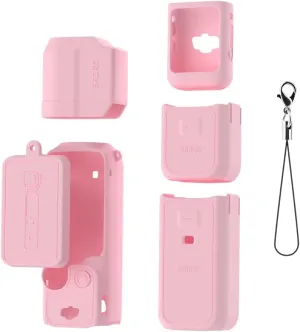 Pocket 3 Silicone Cover for DJI Osmo Pocket 3, Protective Case Lens Protector Scratch-Resistant Sleeve Skin Compatible with DJI OSMO Pocket 3 Creator Lightweight Combo Accessories Pink Color