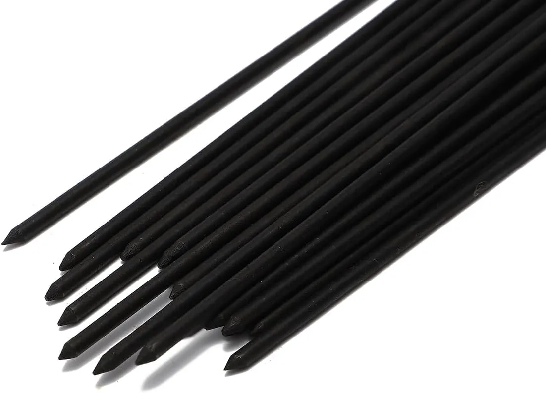 Point Tip Needles Set 38Pcs for Needle Scaler 7"(180mm)*1/8"(3mm) Hardened Replacement Needles Black