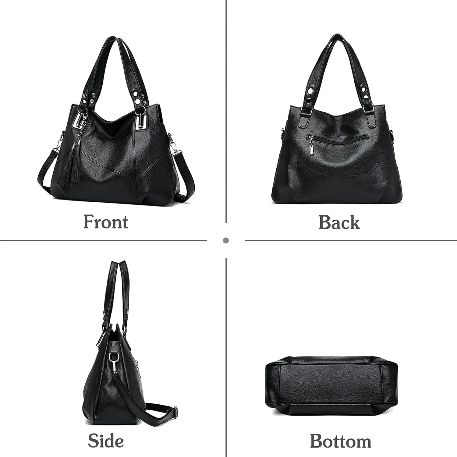 PORRASSO Women Handbags Fashion Hobo Shoulder Bag Ladies Crossbody Bag Large Tote Purse