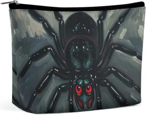 Portable Small Cosmetic Bag Cute Travel Makeup Bag Scary Spider Waterproof Toiletry Bag for Women