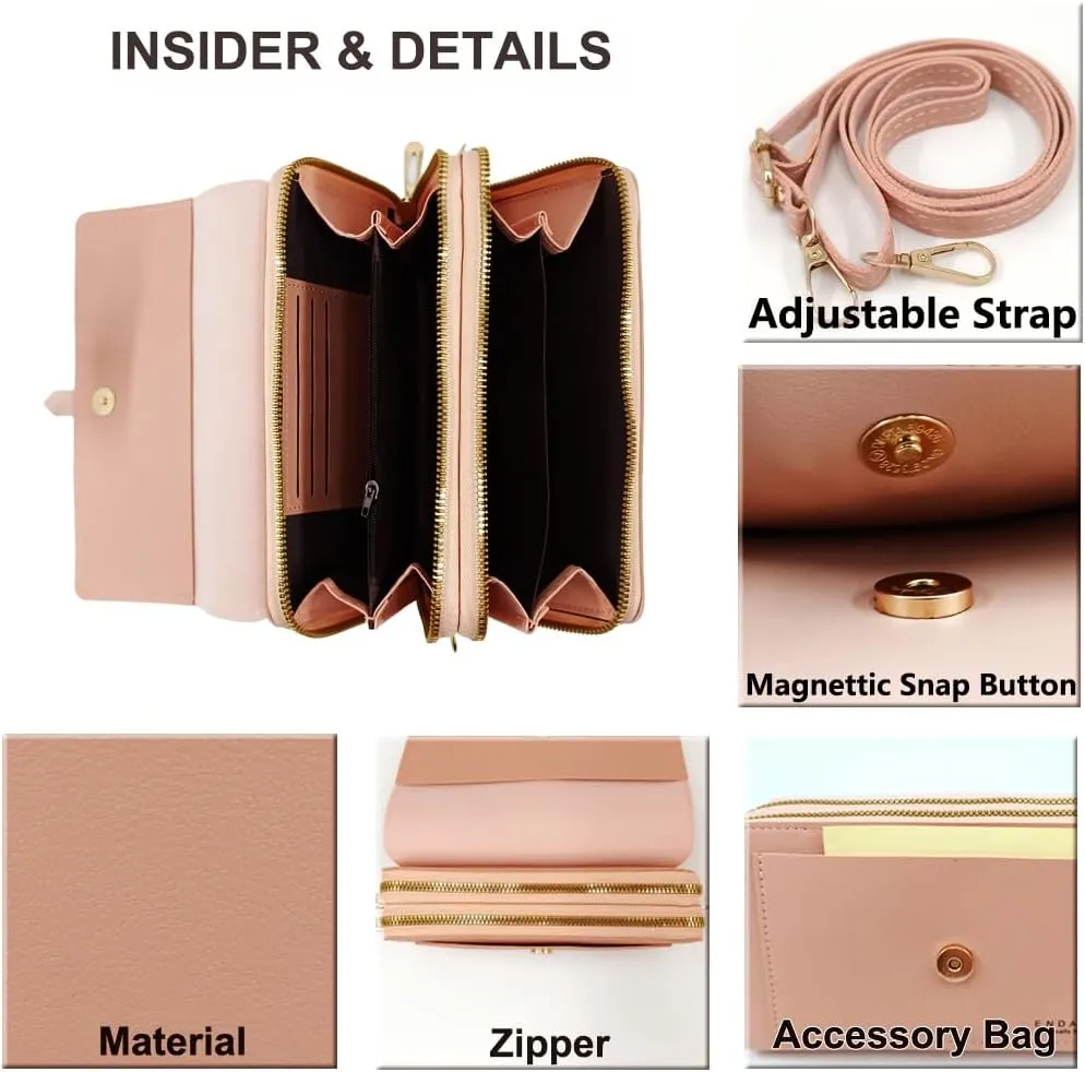 PORT&LOTUS Crossbody Handbag for Women PU Leather Bag