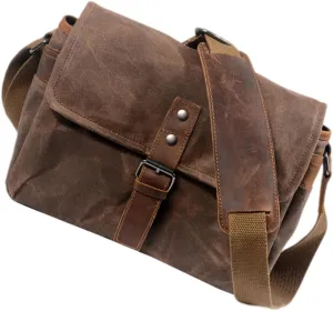 Professional Outdoor Dslr Camera Bag Canvas Single Shoulder Bag Waterproof Oil Wax for Travel Daily Use