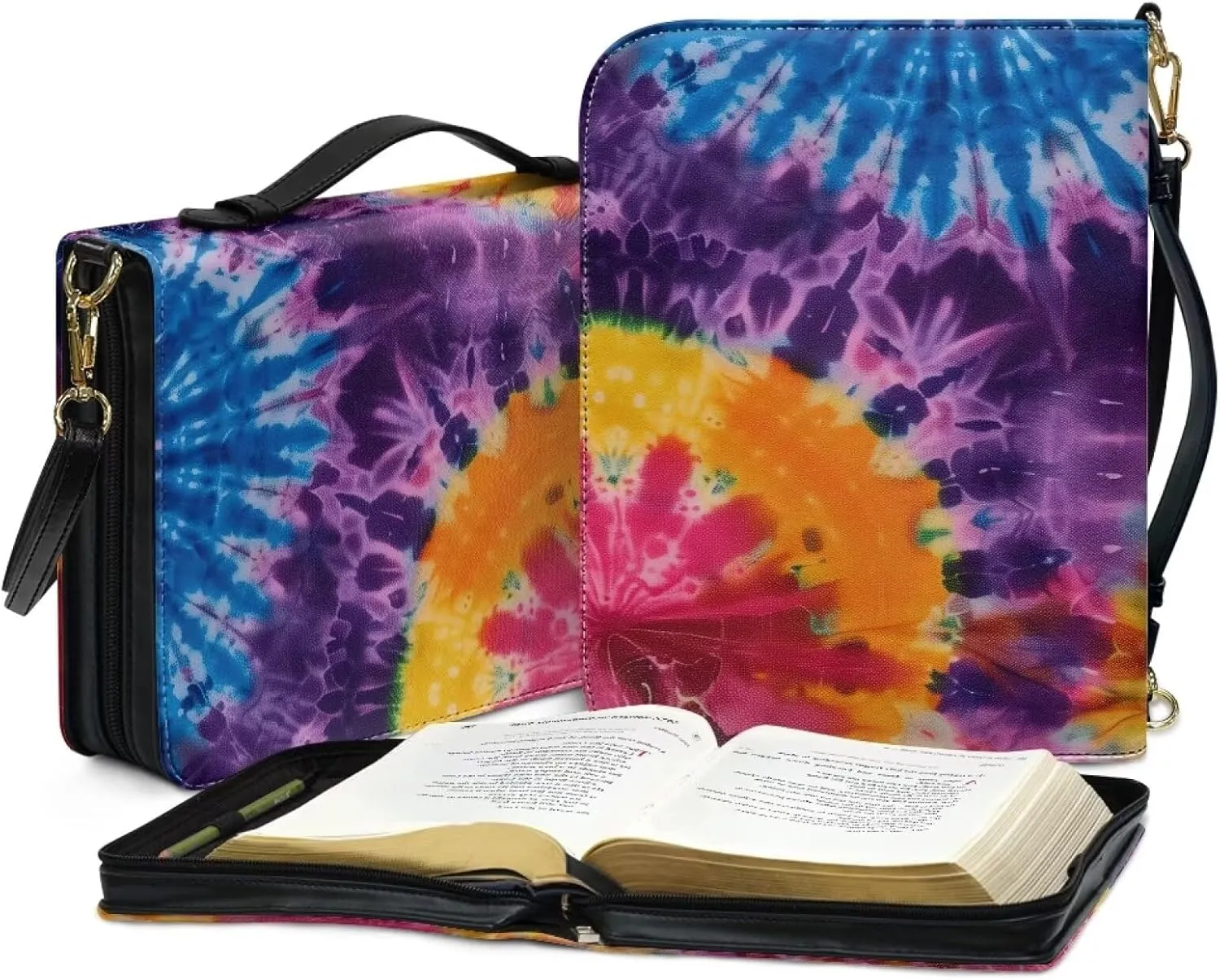 PU Leather Bible Cover Church Book Cover,Carrying Book Case Crossbody Bag Handle