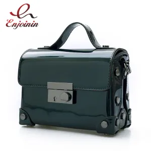pu leather pvc jelly mini crossbody  messenger bag