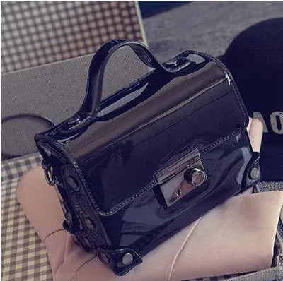 pu leather pvc jelly mini crossbody  messenger bag