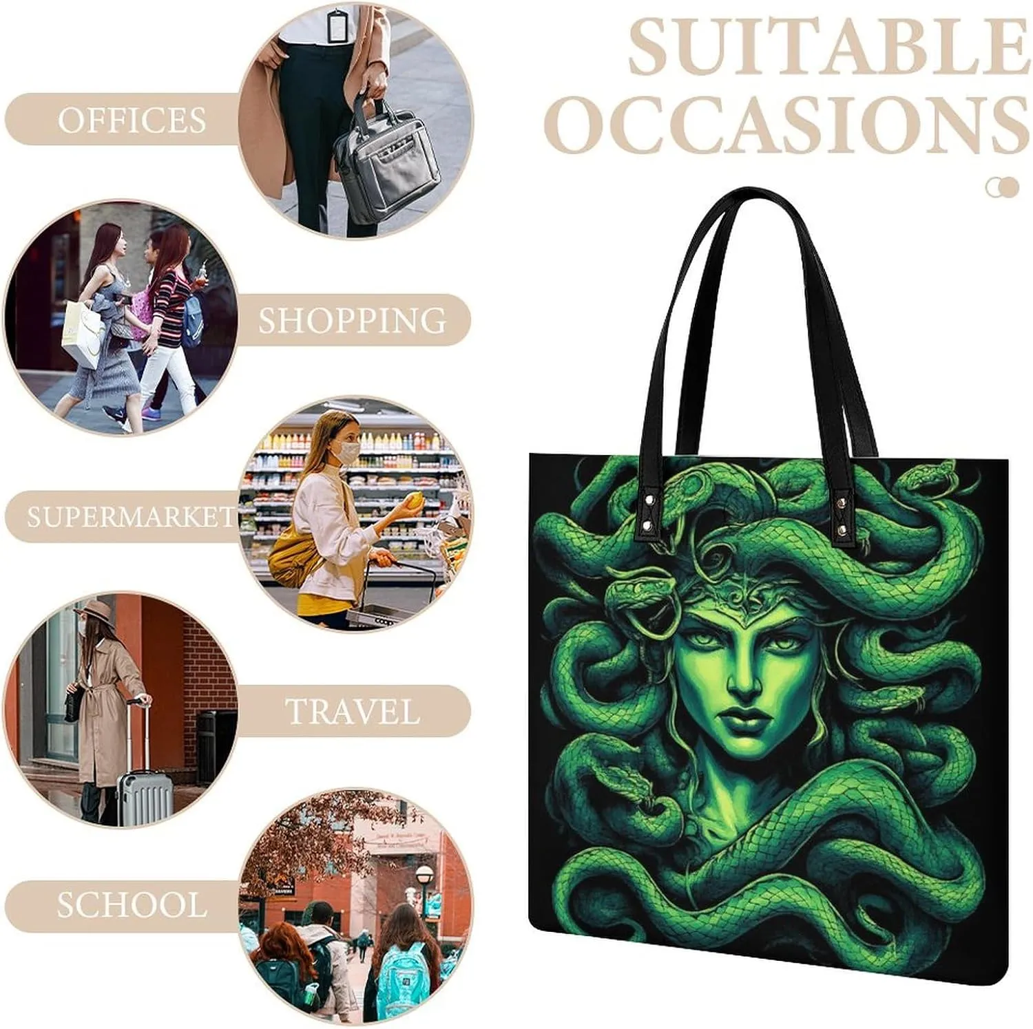 Pu Leather Tote Bag for Women Work Shoulder Bags Purses Handbags