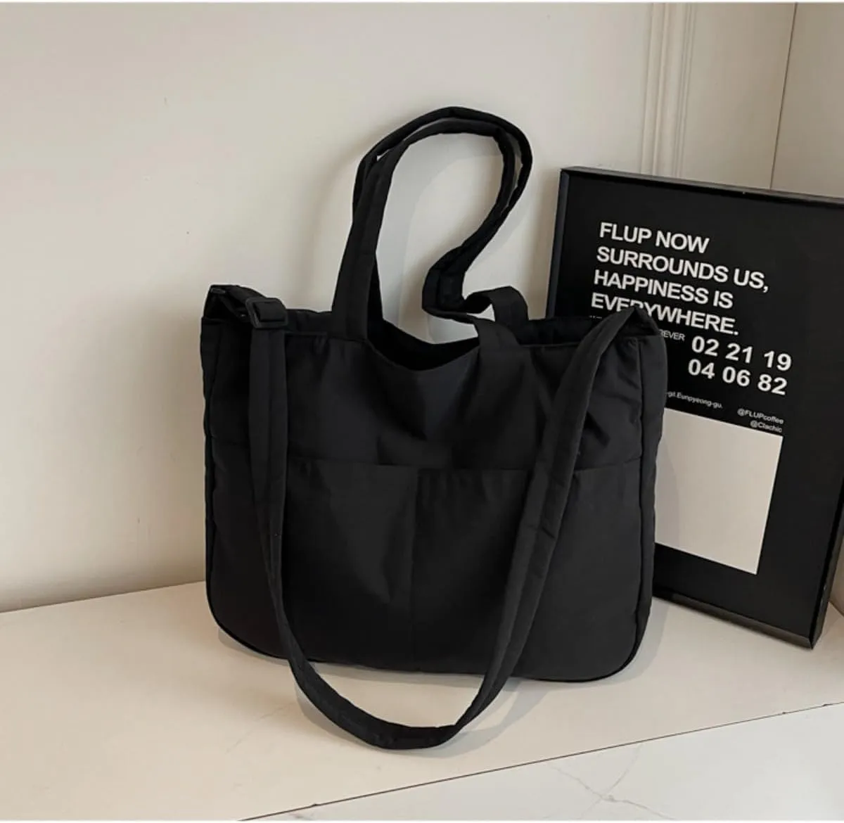 Puffy Tote Bag for Women with Zipper Large Lightweight Crossbody Handbag for Travel Gym Work