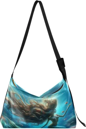 Pumpkin on Black Men Shoulder Bag Leather, Shoulder Bag, Fashion Crossbody Bag