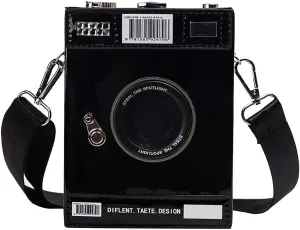 QZUnique Camera Shoulder Bag Snapshot PU Leather Crossbody Bag Vintage Novelty Cute Handbag Purse