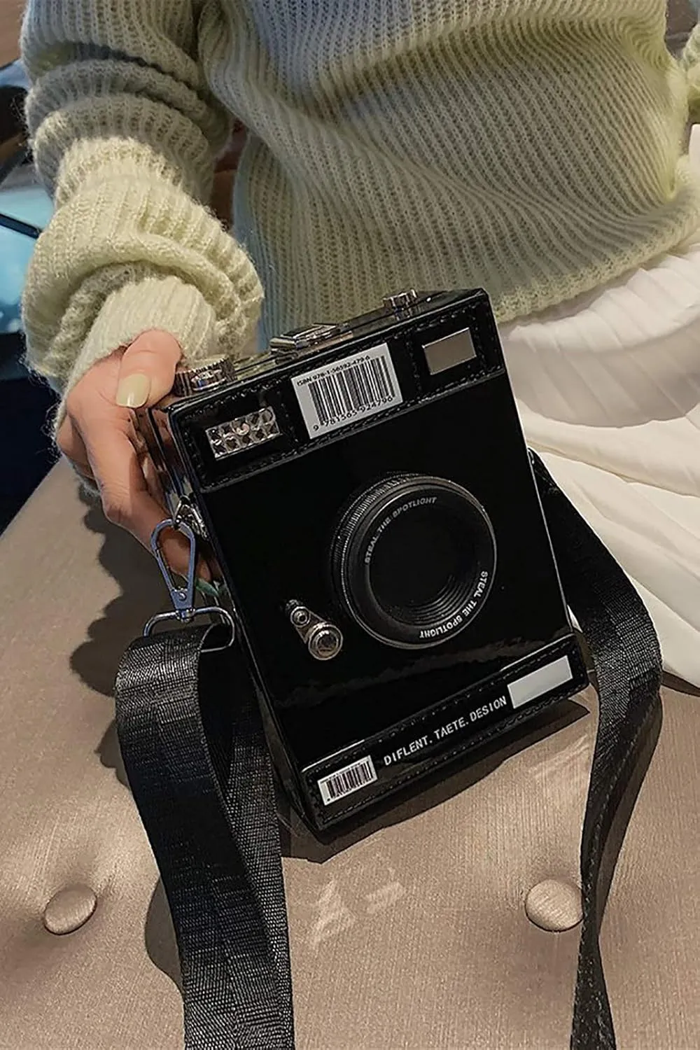 QZUnique Camera Shoulder Bag Snapshot PU Leather Crossbody Bag Vintage Novelty Cute Handbag Purse