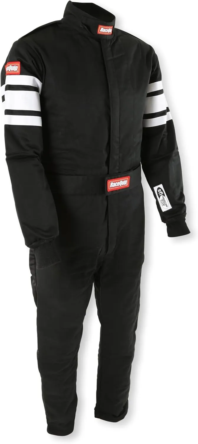 RaceQuip 120005RQP 120 Series 1-Pc Driving Suit SFI 3.2A/5 Black/White Large
