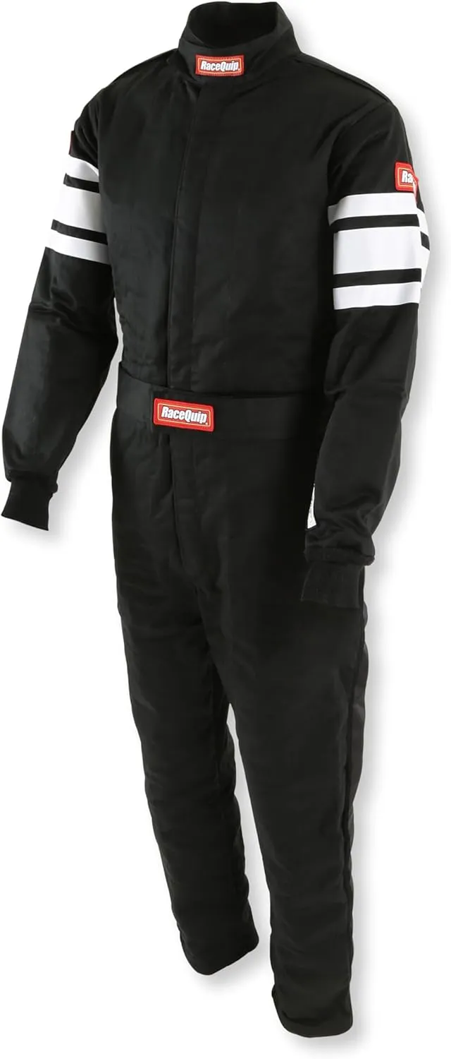 RaceQuip 120005RQP 120 Series 1-Pc Driving Suit SFI 3.2A/5 Black/White Large